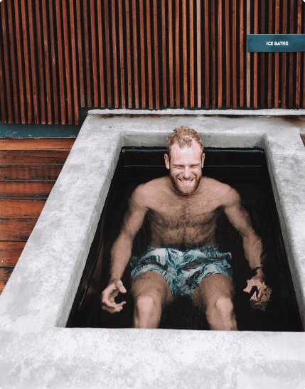 Man enjoying in Brisbane ice bath